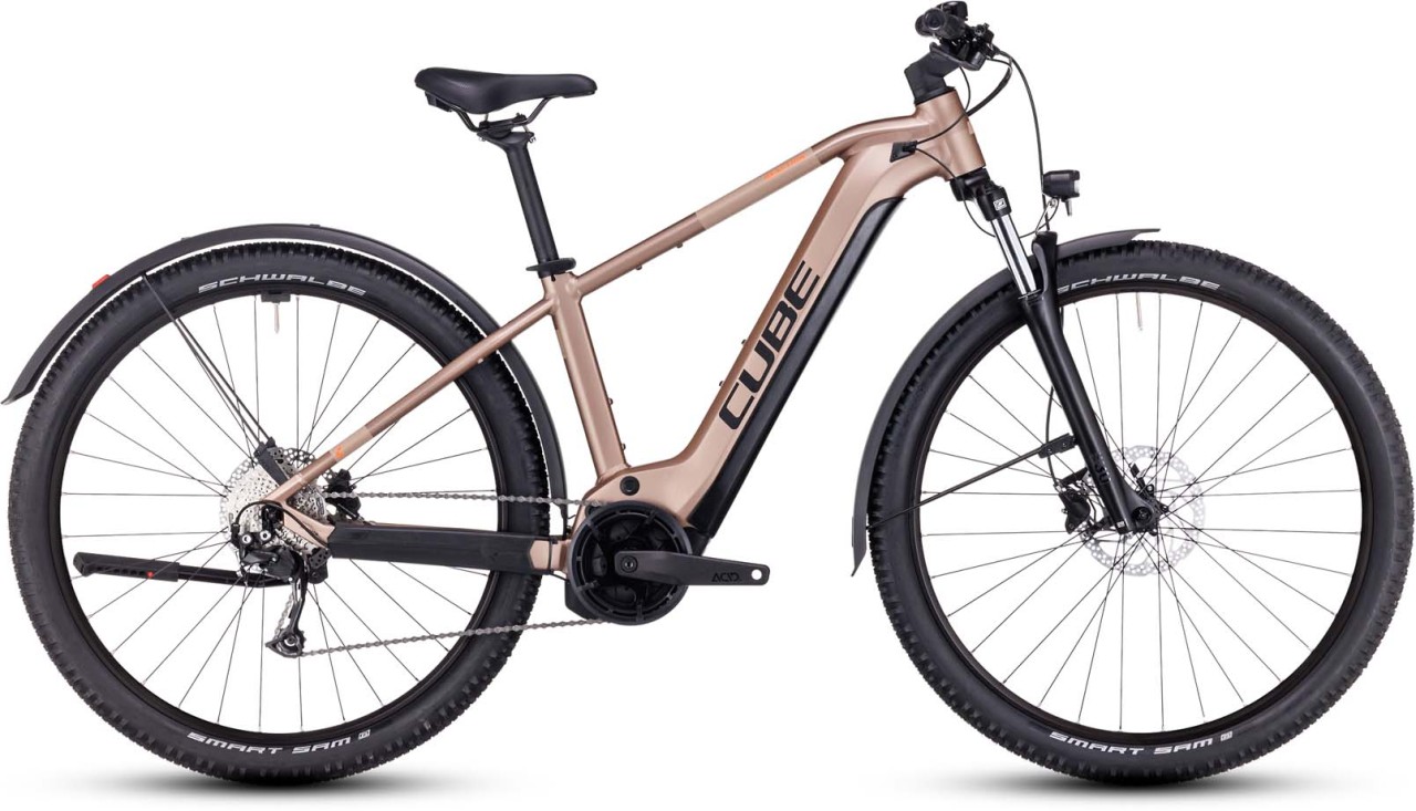 Cube Reaction Hybrid Performance 625 Allroad metallicbrown n orange 2023 - E-Bike Hardtail Mountainbike