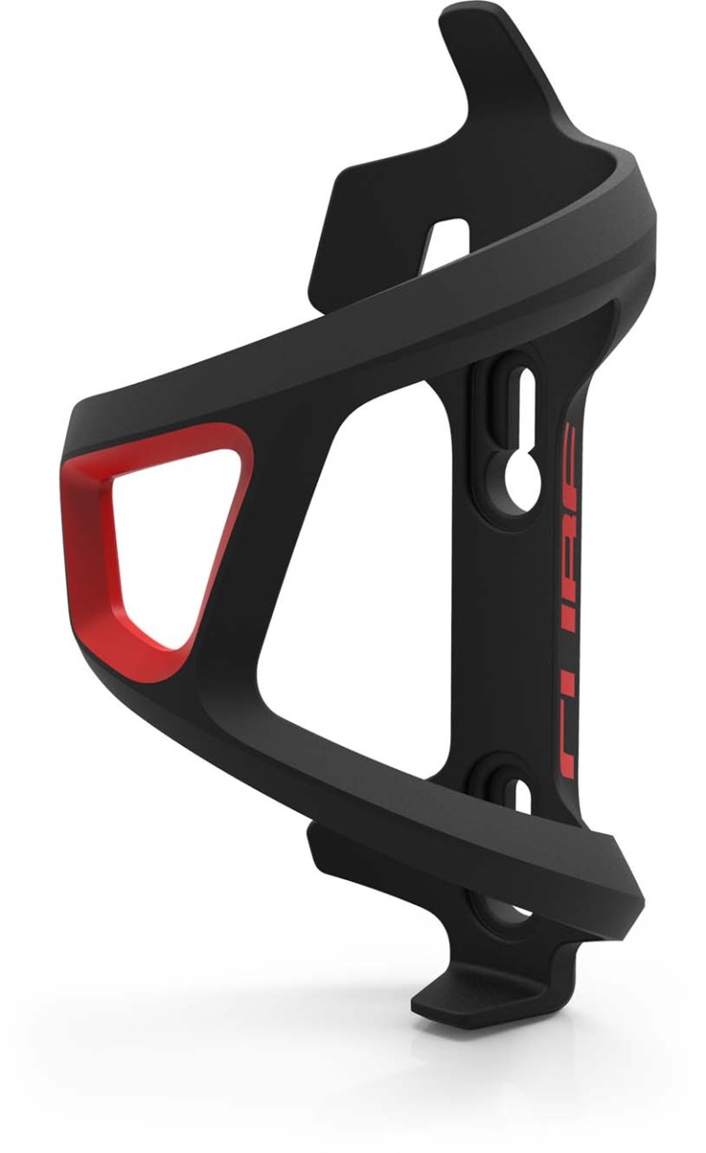 Cube Bottle cage HPP Left-Hand Sidecage black n red