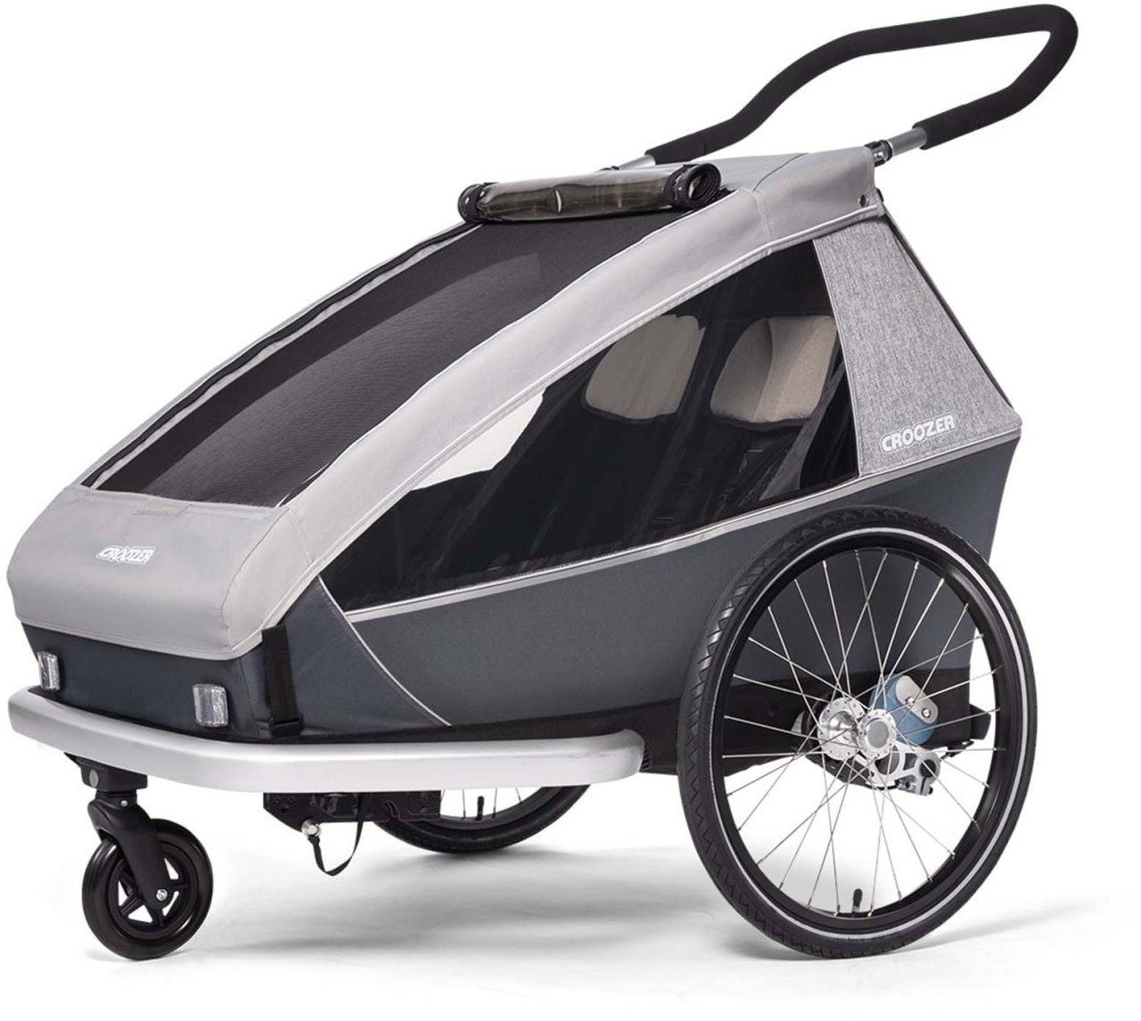 Croozer Kid Keeke 2 Stone grey - two seater