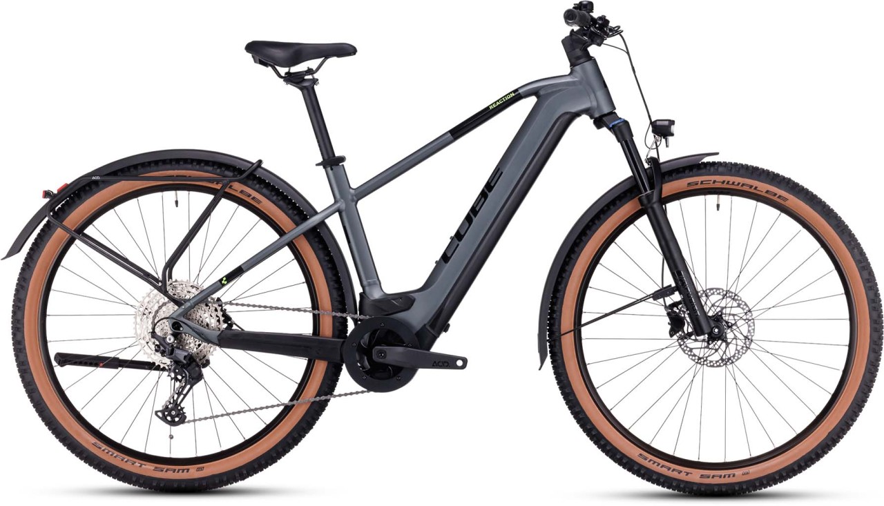 Cube Reaction Hybrid Pro 625 Allroad flashgrey n green 2023 - E-Bike Hardtail Mountainbike