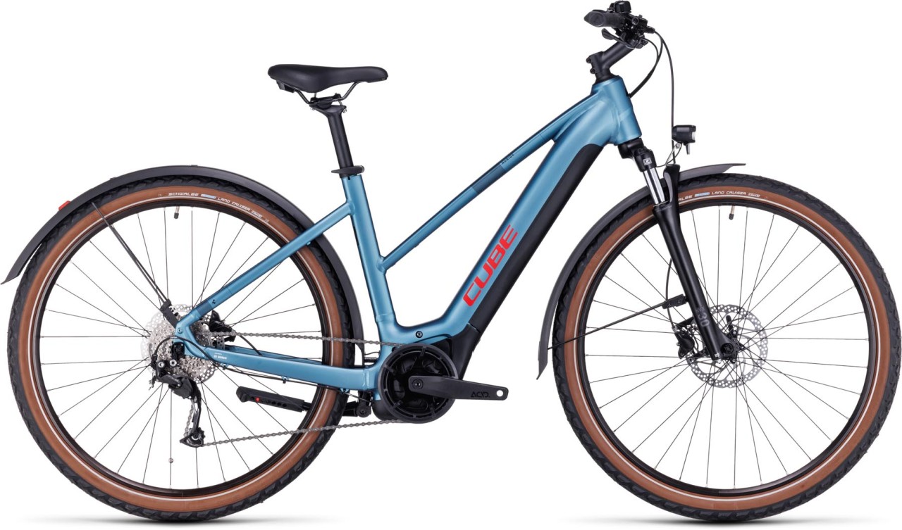 Cube Nuride Hybrid Performance 625 Allroad metalblue n red 2024 - E-Bike Trekkingrad Damen