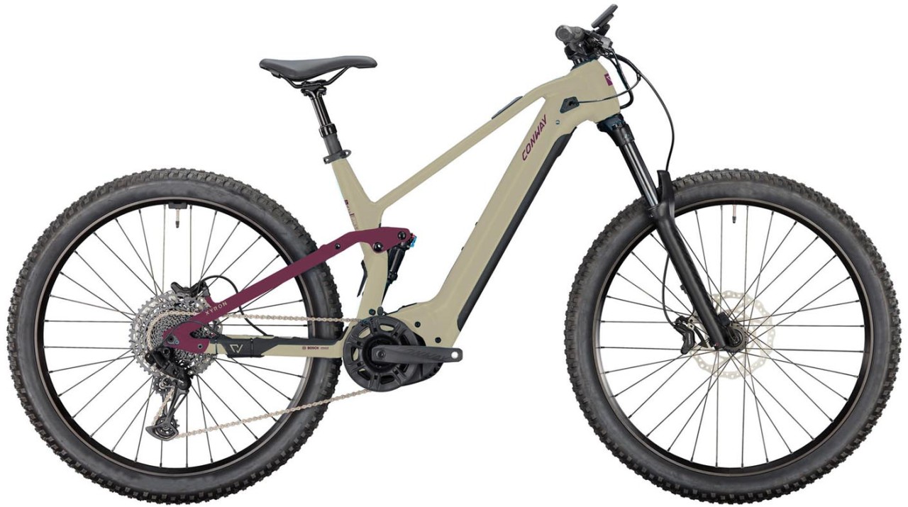 Conway Xyron S 5.0 Carbon 750Wh desert matt / plum matt 2025 - E-Bike Fully Mountainbike